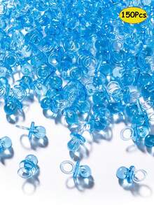 50/150 pezzi Mini ciucci in acrilico per decorazioni festa di nascità, sparsi sul tavolo, bomboniere per festa di rivelazione del sesso del bambino, giochi e attività (blu) - Blu - Visualizzare 7