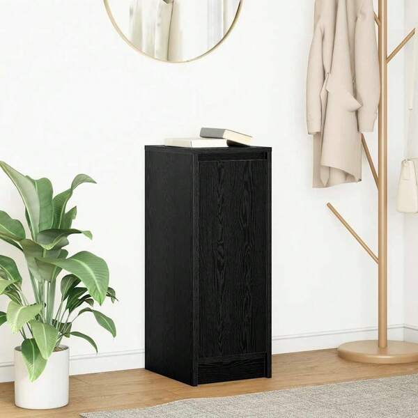 Küchenmöbel Sideboard Eiche Schwarz 29,5x34x76 cm aus Mehrschichtholz moderner Sideboard Vielfältige Verwendungsmöglichkeiten, Esszimmer/Küche