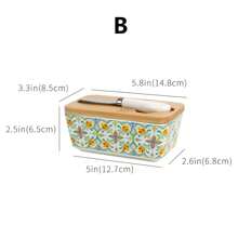 Ceramic Butter Box With Lid, European Style Household Cheese Storage Box, Kitchen Storage Box For Sealing And Preserving Freshness.