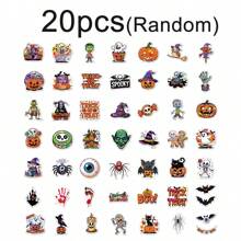 100/200 pièces Autocollants thème citrouille d'Halloween, autocollants de fête imperméables en vinyle, pour cadeaux de fête, décoration d'Halloween, décoration de maison, bouteilles d'eau, ordinateurs portables, tasses