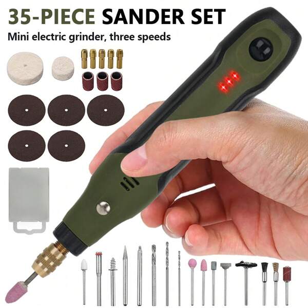 Mini-Schleifgerät, Multifunktionswerkzeug mit drei Geschwindigkeiten, ergonomisches Design im Stiftstil zum Gravieren, Polieren, Entfernen von Schmutz usw.
