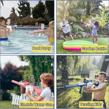 Electric Water Gun For Kids Adults - Automatic Squirt Gun With Up To 32 Ft Long Range, Summer Outdoor Beach Swimming Pool Party Toys, Gift For Kids Over 3 Years(Accessories Color Random)