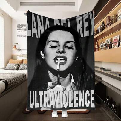 1pc Comfortable Lana Clarkson Pattern Flannel Blanket, Bedroom Decor, Picnic Rug, Travel Blanket, Wool Blanket, Bed Blanket, Throw Blanket, Plush Blanket, Leisure Blanket, Autumn Blanket, Summer Quilt, Bedroom Carpet, Soft Blanket, Sofa Cover, Cool Fleece, Soft Polyester Knitted Design, Multi-Purpose, Machine Washable, Bedding, A Fluffy Blanket And Leisure Blanket, Ideal Gift For Home And Travel, Birthday, Anniversary, Daily Gift For Family And Friends, Birthday Blanket Gift