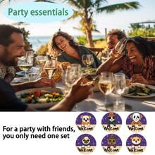 1set/4pcs/6pcs Halloween Horror Dog Skull Pattern Diatom Mud Coasters, Coffee Coasters, Multi-Occasion Decoration For Home And Restaurant, Daily Gifts, Table Decoration, Daily Decoration, Theme Party Decoration - Multicolor - View 9