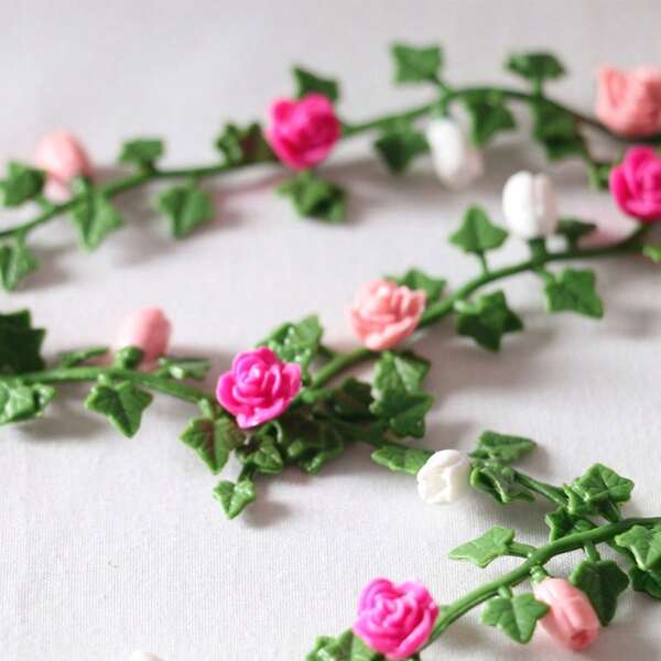 1/4pcs Mini Garden Scene Flower Vine Fake Floral Bed Miniature Model Micro Landscape Party Photography Prop Decor
