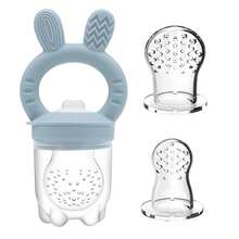 Rabbit Nibble Fruit & Vegetable Teethers Feeding Pacifier, With 3 Extra Nibble Bags In S, M, L Sizes (Size M Included In Nibble Set) - Multicolor - View 7