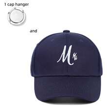 Boné de Beisebol com Top Rígido Bordado Sr. e Sra. com Logotipo em Fita, Boné de Beisebol Ajustável Bordado, Acompanha 1 Gancho de Chapéu