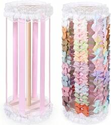 Oaoleer 1PCS Bow Holder For Girls Hair Bows,Pink Hair Bow Organizer Hair Clips Storage Stand Hair Accessories Rack Display Decors Baby Nursery Toddler Girls - Pink - View 2