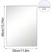 40 X 30 厘米亚克力镜面墙贴 自粘装饰镜 高清装饰墙镜 无框镜子 大尺寸适用于浴室、卧室、客厅等空间