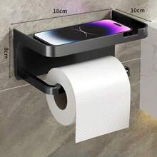 1 个白色/黑色带框卫生纸架，无需钻孔即可壁挂式纸巾卷架，家用湿巾架，手机专用卫生纸架，现代浴室配件，浴室用品，浴室工具