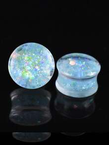 一对 8-30 毫米闪亮圆形亚克力耳塞 隧道塞 身体穿孔饰品 - 閃亮 - 查看 3