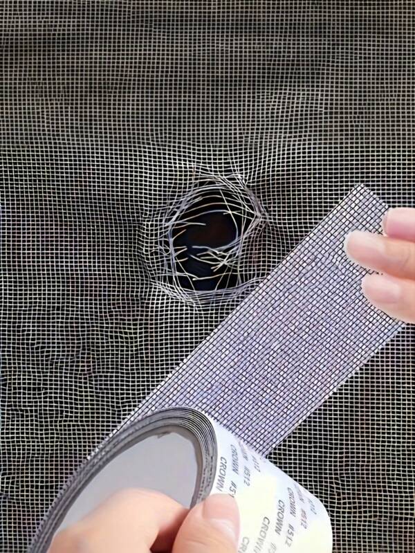 1 pezzo Kit di riparazione multifunzionale per zanzariere in fibra di vetro, nastro adesivo durevole per la riparazione di zanzariere, adatto per finestre o porte, toppe adesiva in fibra di vetro resistente per la riparazione di zanzariere