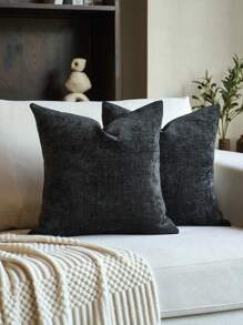 1pc Bamboo Chenille Pillow Cover (No Insert), Modern Minimalist Bamboo Chenille Decorative Cushion Cover, Suitable For Bedroom, Sofa, Car Seat, All Season