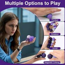 硅胶磁性减压球 - 4 包硅胶减压球石头，适合成人感官旅行，用于镇静、缓解压力、自闭症、礼物