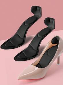 1 Pair High Heel Shoe Insoles, Heel Grips, Trimmable, For Women Heels, Women Shoes, Kitten Heel, Black Pumps - Black - View 2