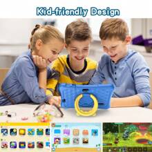 PRITOM Tableta para niños, tableta para niños de 7 pulgadas con WiFi, 32GB ROM, 7731E 4 núcleos, cámara dual, aplicaciones y juegos preinstalados, tableta educativa para niños pequeños con funda (sin adaptador)