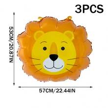 5PCS Cute Animal Head Balloons, Bear Panda Giraffe Tiger Lion Balloons For Birthday Party Decoration And Theme Party, Balloon Garland Decoration, Background Wall Decoration, Creative Gifts - Multicolor - View 8