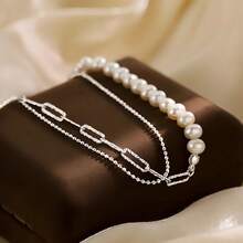 S925 Sterling Silver Double-Layer Pearl Bracelet Women's Niche Design Best Friend Summer Bracelet Light Luxury Hand Jewelry - Double Pearl Bracelet - View 3