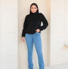 Women's Ted Furry Blouse, Simple High Neck, Casual And Daily