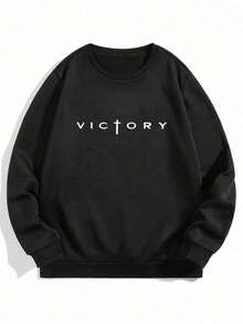 Herren Sweatshirt in Große Größen mit Rundhalsausschnitt, Textdruck, urbaner Street-Style, geeignet für Lässig, Sport, Wochenenden, Frühling, Sommer, Herbst, Winter, Langarmoberteil