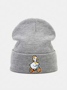 1pc Kids Hat, Boys Knitted Beanie, Girls Autumn/Winter Warm Knit Cap, Unisex Children Cold Weather Hat, Cartoon Embroidered Knitted Hat, Suitable For School, Outdoor, Casual, Travel, Party In Autumn/Winter - Multicolor - View 7