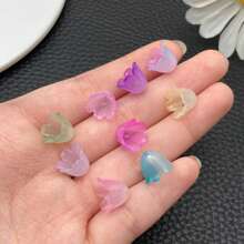 100 buc culori aleatorii flori petale mărgele capac rășină floare frunze farmece opace florale frunze legănă pandantive floare mărgele capace capăt pentru bijuterii fabricare femei cercei brățară
