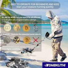 12-Inch High-Sensitivity Coil Gold Detector, Deep-Search Metal Detector, Professional Treasure Hunting For Beginners - Suitable For Finding Lost Valuables, Beach Treasure Hunting, Comes With Two 9V Batteries, A Perfect Holiday Gift - màu đen - Xem 4