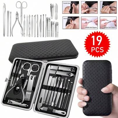 2Set (19pcs/Set) TOE NAIL CLIPPERS CUTTER SET PODIATRY PEDICURE KIT HEAVY DUTY FOR THICK NAILS