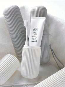 1/4 件便携式旅行漱口杯、牙刷和牙膏收纳盒、旅行露营牙刷盒、牙刷架、旅行洗面奶套装、户外旅行必需品、海滩和假日返校旅行收纳盒家居浴室装饰秋季装饰、浴室小工具、浴室配件、旅行用品 - 彩色 - 查看 5