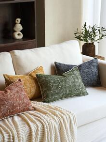 1pc High Precision Chenille Jacquard Throw Pillow Cover (No Insert), Modern Fashion High Precision Chenille Jacquard Cushion Cover, Suitable For Home, Sofa, Bed Decor, All Season