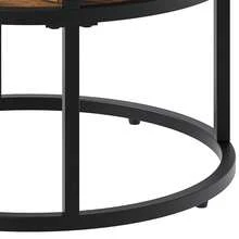 BALCONERA Round Lift-Top Coffee Table With Hidden Storage Compartment – 60x60x47cm - Brown - View 9