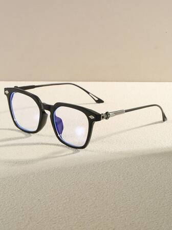 1pc Cross Design, Men's Fashion Non-Prescription Glasses, Ideal For Magazine Photoshoot And Daily Outfit