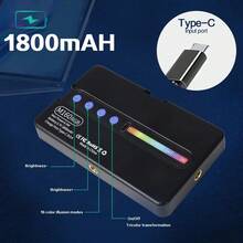 M160 RGB 视频灯 - 便携式 LED 相机灯面板，1800mAh 可充电，USB 供电，适用于数码单反相机/手机/电脑，非常适合直播氛围、化妆和摄影，适合自拍和直播、摄影、便携式灯自拍灯手机灯