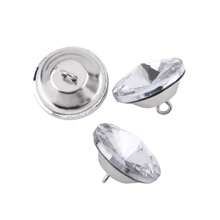 20 Stücke Strass Kristall Knöpfe, klare Polsterung mit Metallöse, Näh-Diamant-Kristall, runde Glasknöpfe für Sofa, Kopfteil, DIY Basteln, Bett Möbel Dekor