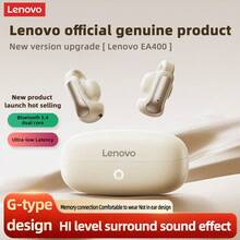 Écouteurs ouverts ultra Lenovo EA400, casque Bluetooth, conception à écouteurs ouverts, crochet d'oreille, Bluetooth 5.4, longue durée de vie de la batterie, annulation du bruit, avec microphone, style crochet d'oreille, écouteurs sans fil véritables, convient aux sports, à la course, au bureau