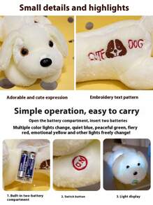Glow-In-The-Dark Plush Dog Toy - Cute Glowing Puppy Designed For Children, Huggable Companion With Soft Illuminating Function, Suitable As Birthday/Christmas Gift For Boys And Girls