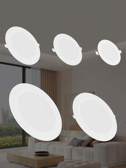 25W LED Recessed Downlight, 120° Beam Angle, AC220V, Suitable For Shops, Corridors, Garages, Indoor Living Rooms, Kitchens, Bedrooms, Closets, Bathrooms, Bright And Flicker-Free, Modern Home Decor Lighting Fixture, SMD2835 Cool White, 5W/10W/15W/20W