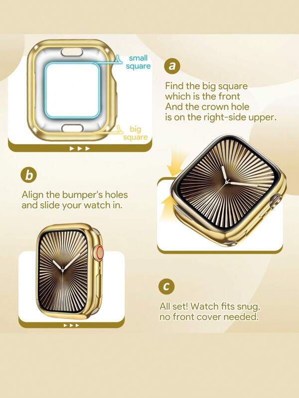 Soft Flexible TPU Case Compatible With Apple Watch Series 10 SE 9/8/7/6/5/4/3/2/1 Touchable Screen Lightweight Anti-Scratch All-Around Protector Thin Guard Shockproof Cover Shiny Bumper Compatible With IWatch Series 10 9 8 7 6 5 4 3 2 SE Ultra Gold Rose Gold Black Silver Pink