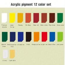 MADISI 18 件 X 15 毫升丙烯粉彩颜料套装，12 件 X 15 毫升丙烯颜料套装，覆盖性好，缎面处理，适用于大多数艺术和工艺表面，适用于学校用品，返校