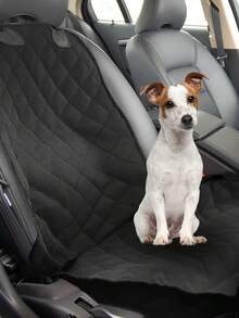 狗狗汽车前座套，防刮宠物座椅套，前座防滑座椅保护套，桶形座椅套，适用于狗狗卡车、轿车和 SUV，黑色，19/''x43/'' 单前座狗狗座椅套 - 黑色 - 查看 1
