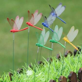 10pcs/Simulated Dragonfly Insertion Rod Flower Pot Decoration Flower Gardening Decoration