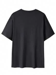 Men's V-Neck Short Sleeve Letter Print Casual T-Shirt