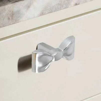 6PCs (4colors)European Style Modern Bow Handle Bowknot Kids Room Color Handle Cabinet Wardrobe Bathroom Drawer Door Handle