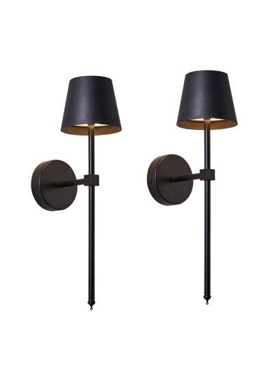 1/ Rechargeable Wand Lamp Set, Black, Magnetic Detachable Remote Control Verlichting Temperatures, Dimmable Wireless Bedroom, Living Room, Hallway Home Corridor Lighting, Elegante Lighting Fixture, Durable Material view 6