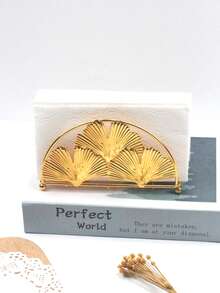 欧式优雅纸巾架，餐巾收纳，厨房用具，银杏叶圆形简约设计，奢华纸巾架，桌面装饰，适用于家庭，餐厅，咖啡厅，万圣节装饰，圣诞节装饰，纸巾架