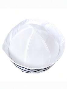 二合一水手帽，白色水手船长帽，男女通用服装配饰；水手帽，海军蓝白水手帽，男女通用船长帽 - 彩色 - 查看 8