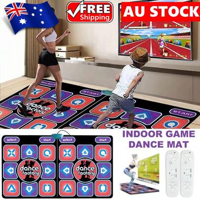 Non-Slip Double Dance Mat Cushion Game Yoga Fitness Blanket Non-Slip Double Dance Mat Wireless Dancer Step Pads Fitness Kit