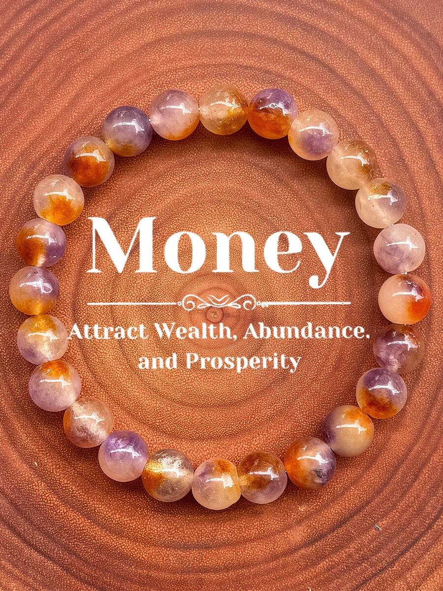 1pc Rich And Prosperity Bracelet Colorful Tourmaline Stone First Choice For Daily Wear - Colorful - View 1
