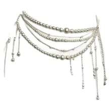 1 Piece Of Fashionable And Elegant Super Fairy Layered Wear Tassel Flowers Pearl Waist Chain For Women With Niche Design Sexy Light Luxury Versatile Waist Decoration Party Banquet Holiday Gift - 花朵款 - 查看 5