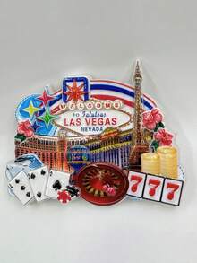 1pc US City Fridge Magnet, Creative 3D Raised Souvenir Travel Magnet, Personalized Home Decor - Multicolor - View 25
